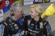John Force with daughter Courtney Force at NHRA's Toyota Nationals - Source: Getty
